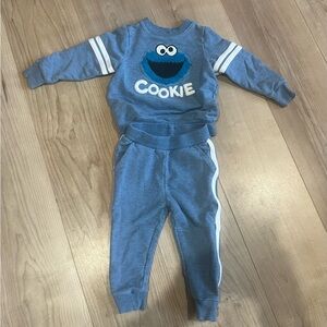 Little Sleepies Blue Cookie Monster Kids Matching Set